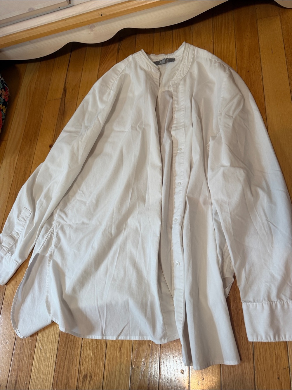 Marled Women's White Button-Down Tunic Shirt